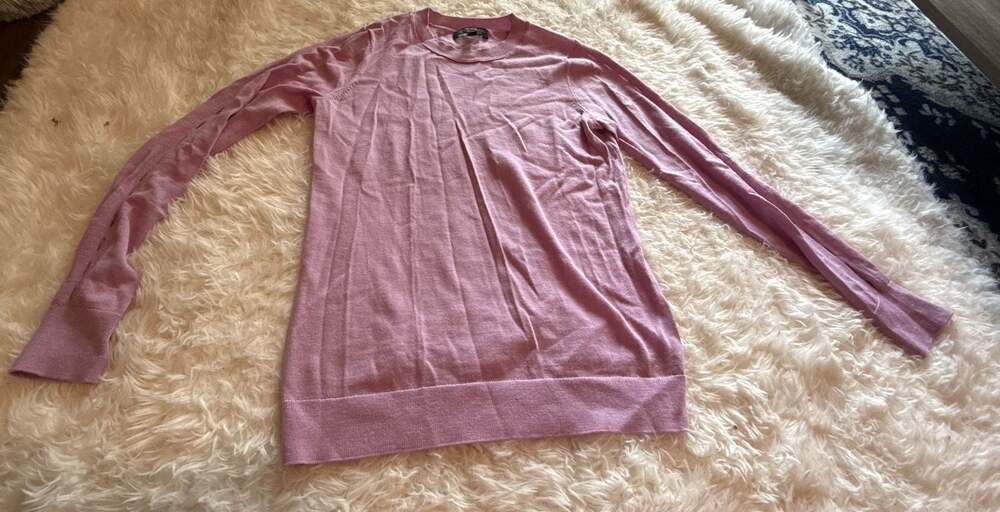 Banana Republic 100% Merino Wool Women's Long Sleeve Crew Neck Sweater Pink Size